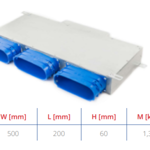 Rozdzielacz kanałów owalnych 3-króćcowy, przyłącze 200x50 OV-RKO-3X130/200X50