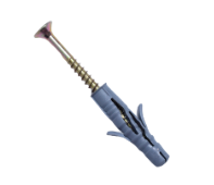 Kołek rozporowy z wkrętem do drewna z łbem stożkowym